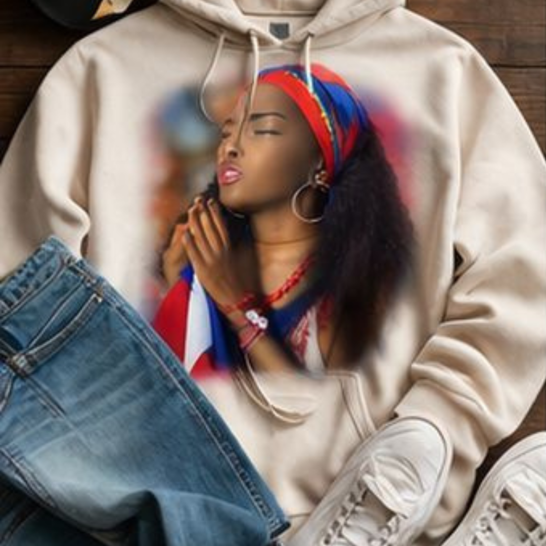 Haitian Pride Prayer Hoodie – Cream